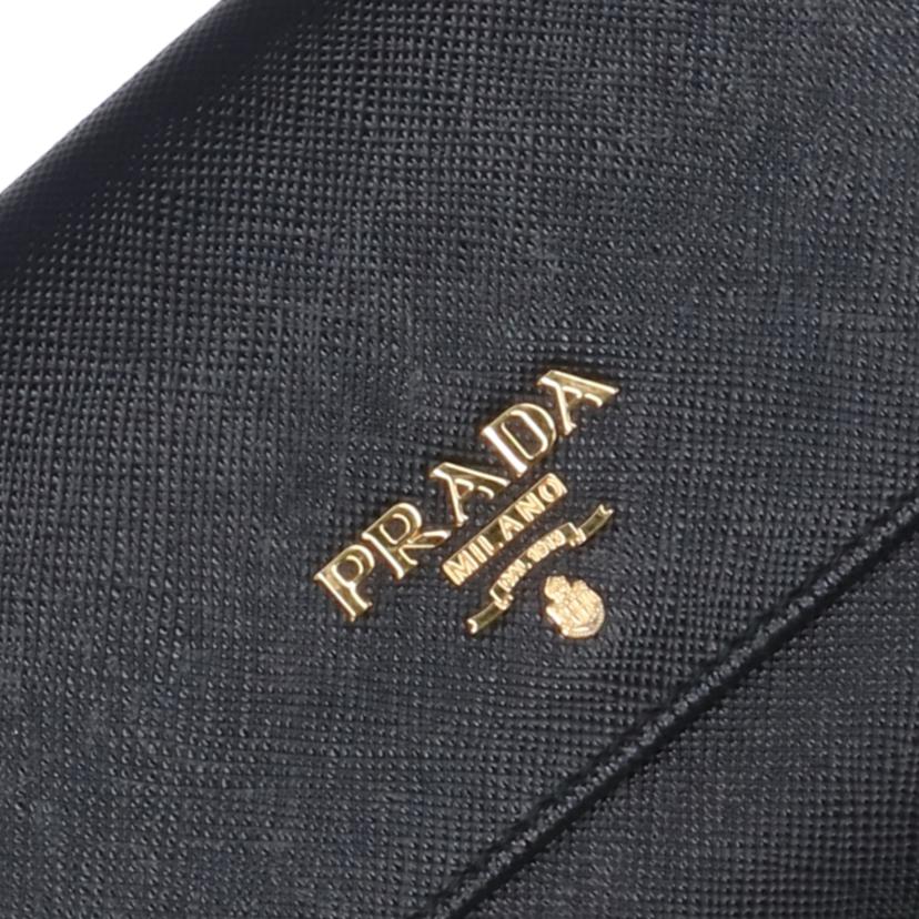 PRADA プラダ 財布 コンパクトウォレット レディース ブラック ゴールド/サフィアーノ二つ折り財布//203/ABランク/75
