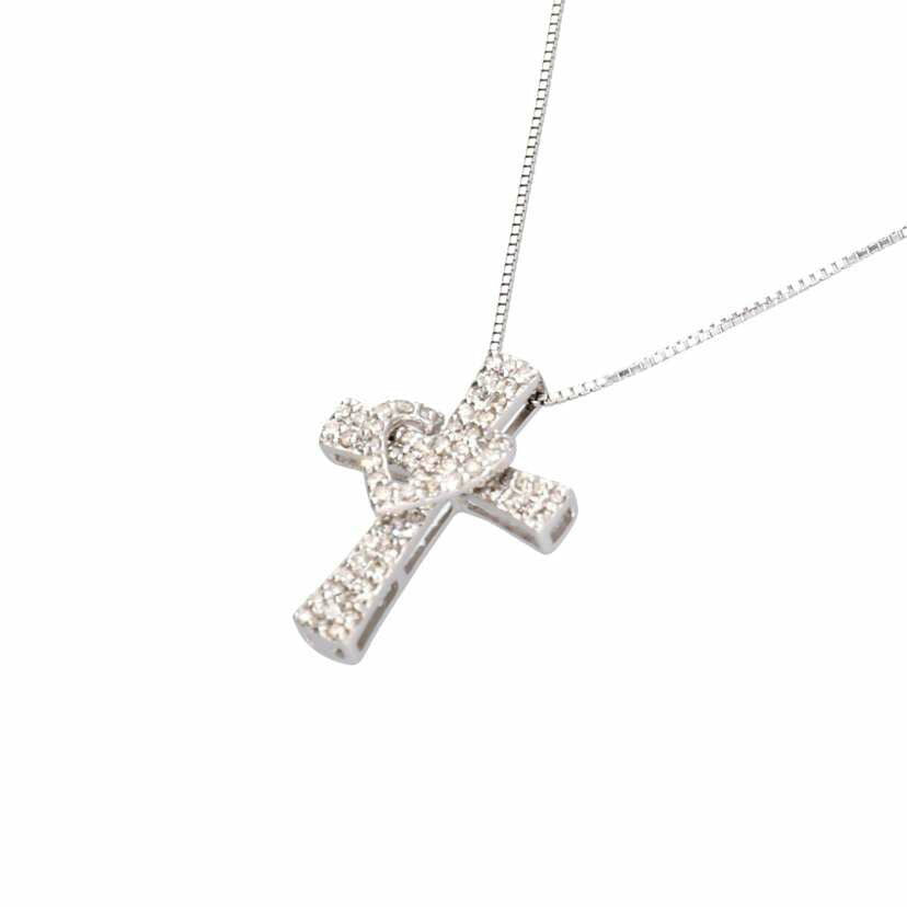 K18WG/K18WGダイヤネックレス0.48/0.13/5.6//0.48/0.13/Aランク/75