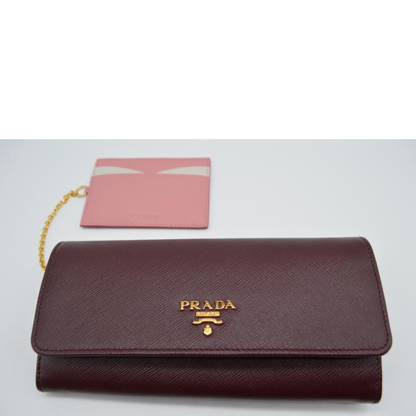 PRADA/サフィアーノマルチジップレザー長財布/グラナート/1MH132//181*/Sランク/89