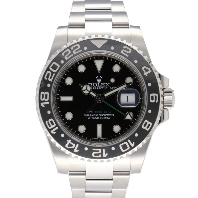ROLEX ロレックス ランダムルーレット ブラックベゼル オイスターブレス ステンレス 自動巻き メンズ/GMTマスターII・ブラック/ランダム番/116710LN//7508E2V6/Aランク/75