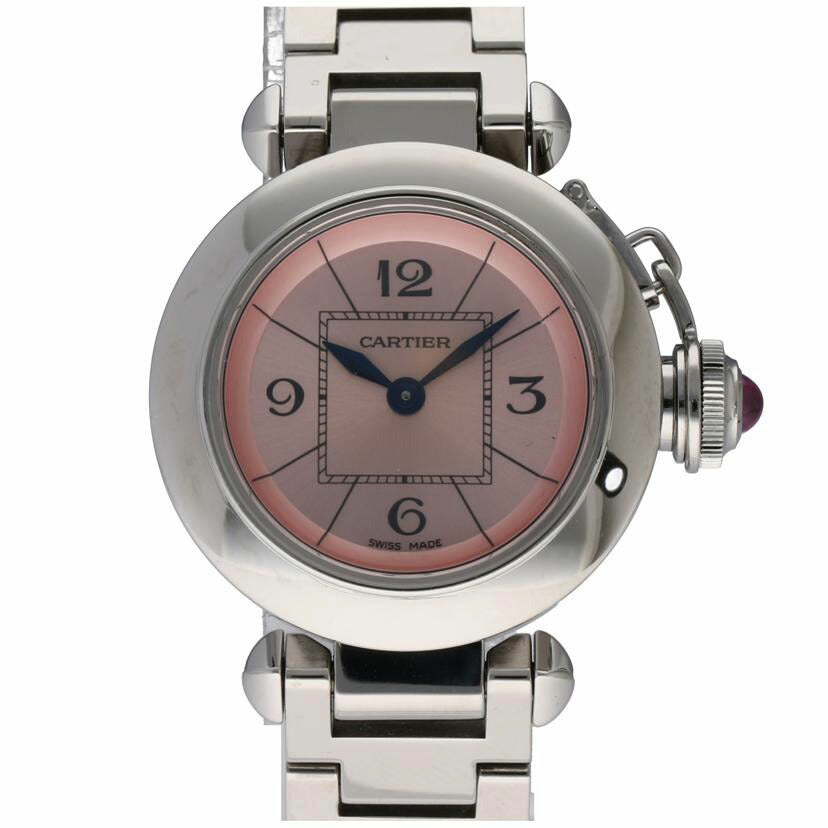 Cartier カルティエ 美品 ピンク文字盤/ミスパシャ/レディース/クオーツ/W3140008//1973 566813RX/Aランク/75