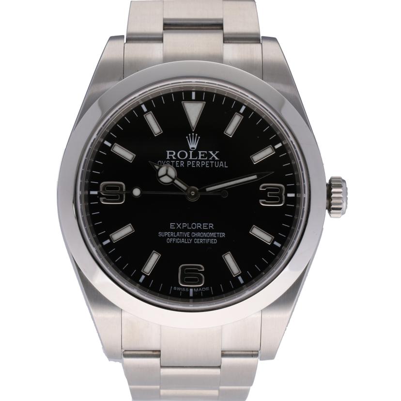 ROLEX ロレックス ランダムルーレット 保証書2010年 前期モデル ブラックダイアル メンズ/エクスプローラーI/ブラックアウト/ランダム番/214270//5663F474/Aランク/75