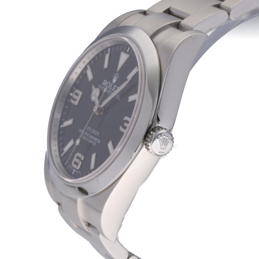 ROLEX ロレックス ランダムルーレット 保証書2010年 前期モデル ブラックダイアル メンズ/エクスプローラーI/ブラックアウト/ランダム番/214270//5663F474/Aランク/75