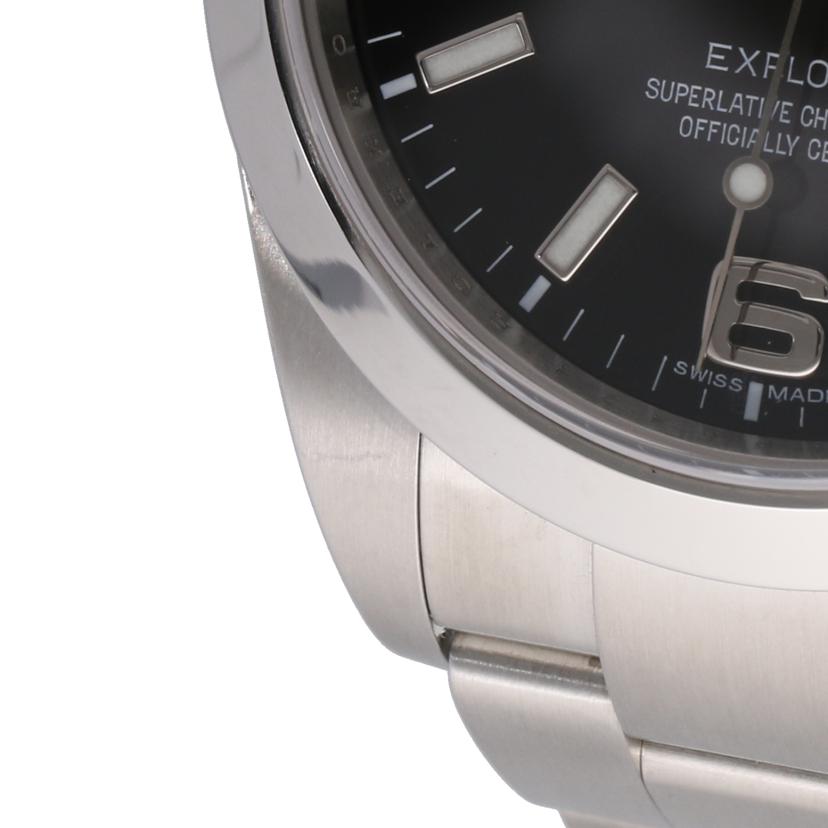 ROLEX ロレックス ランダムルーレット 保証書2010年 前期モデル ブラックダイアル メンズ/エクスプローラーI/ブラックアウト/ランダム番/214270//5663F474/Aランク/75