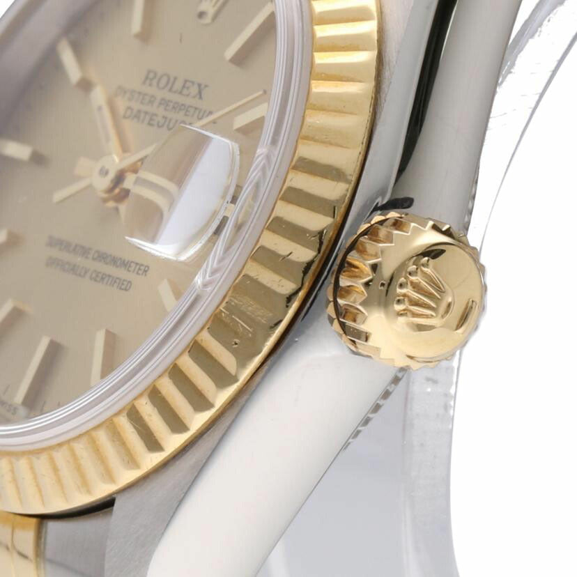 ROLEX ロレックス 1993年頃製造 自動巻き コンビ/デイトジャスト・レディース/SS×YG/S番/69173//S795558(1993)/ABランク/75