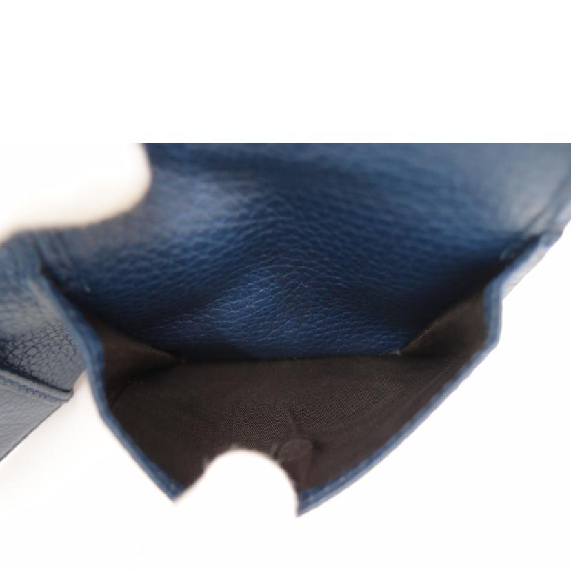 GUCCI グッチ/メタルタグ・シボレザー二つ折り財布/ブルー/352351//0416/Aランク/69