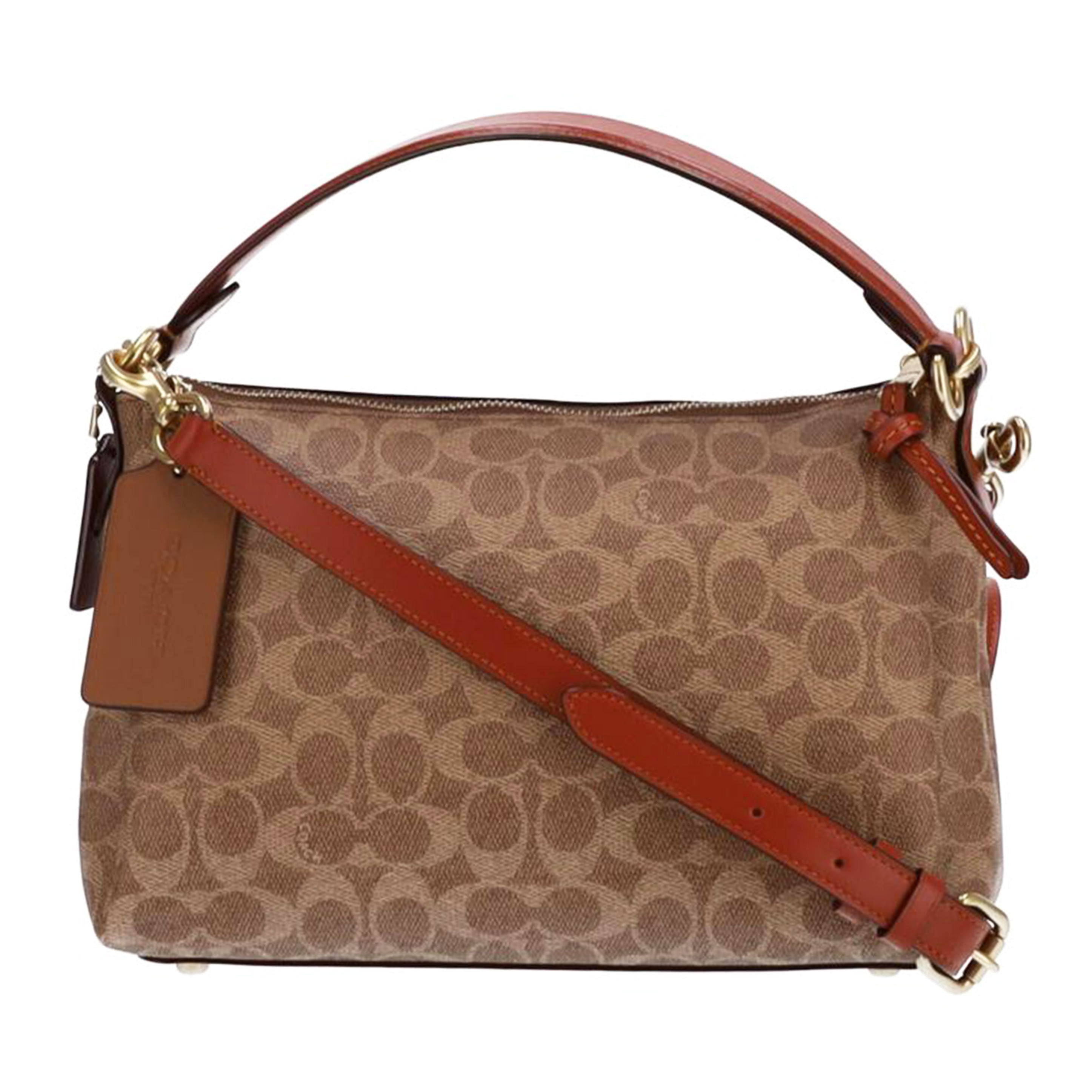 COACH コーチ/ シグネチャー2Wayショルダー ベージュ/PVC/93847//H2022/Aランク/75