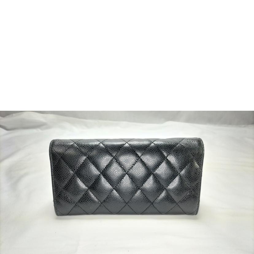 CHANEL シャネル/マトラッセ キャビアスキン シルバー金具 二つ折り財布//24777310/Bランク/52