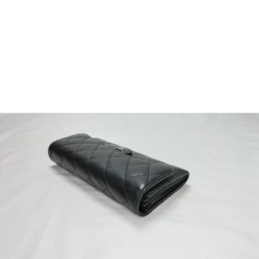 CHANEL シャネル/マトラッセ キャビアスキン シルバー金具 二つ折り財布//24777310/Bランク/52