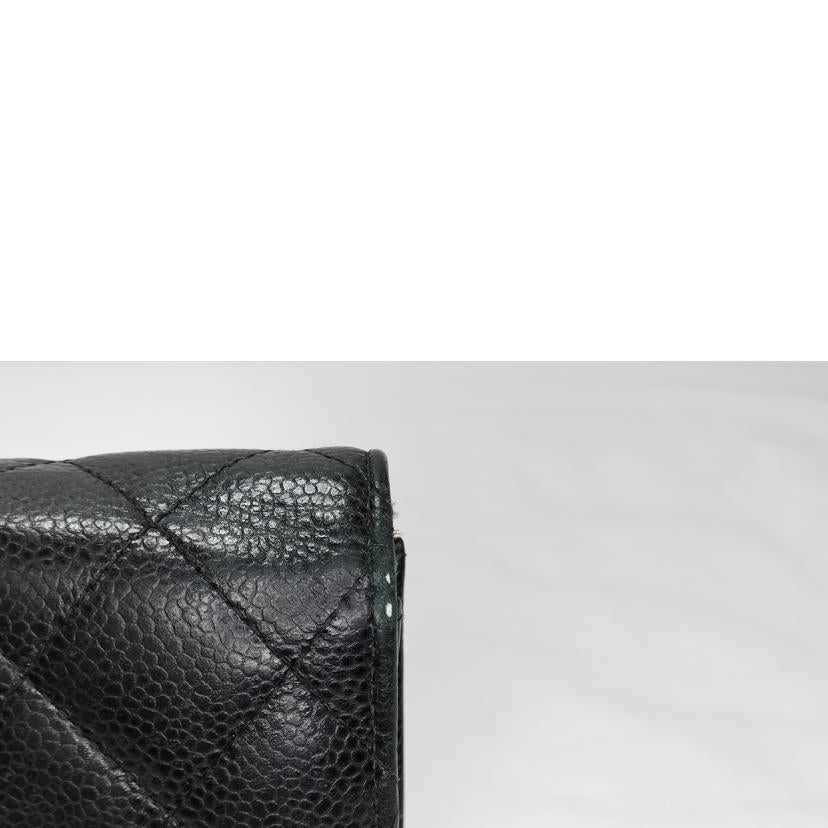 CHANEL シャネル/マトラッセ キャビアスキン シルバー金具 二つ折り財布//24777310/Bランク/52