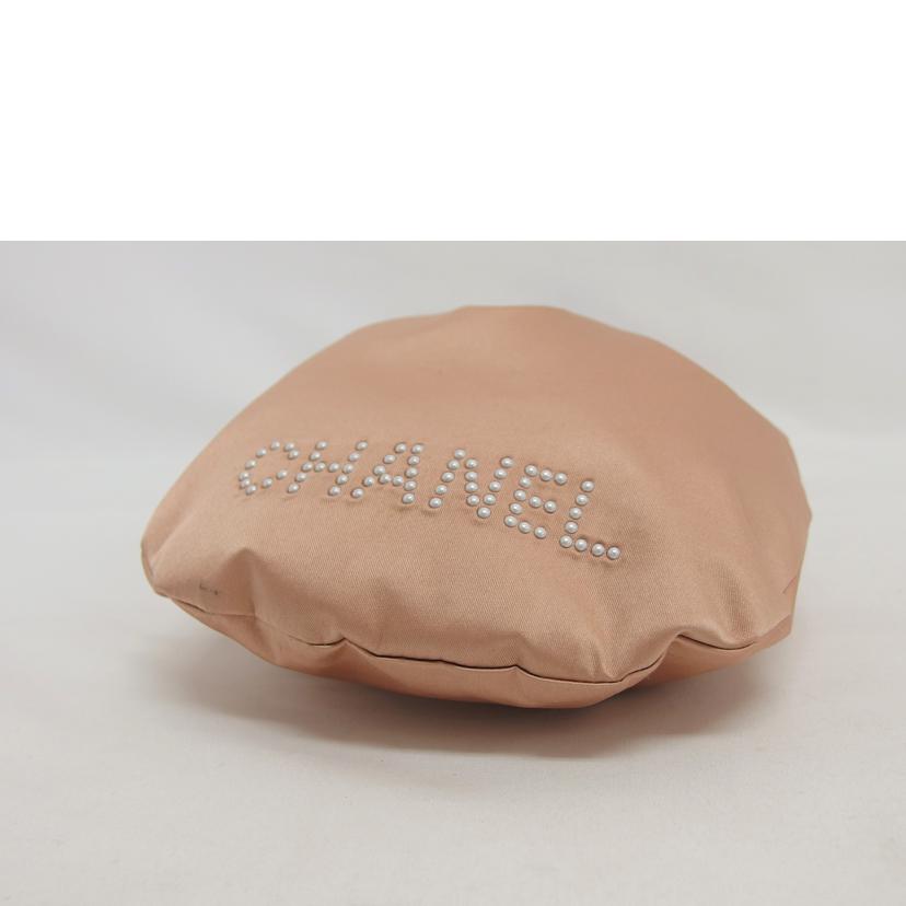 CHANEL シャネル/ロゴ/ナイロン巾着ポーチ/ショルダーバッグ/ピンクベージュ//7252855/Bランク/04