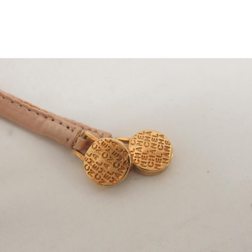 CHANEL シャネル/ロゴ/ナイロン巾着ポーチ/ショルダーバッグ/ピンクベージュ//7252855/Bランク/04