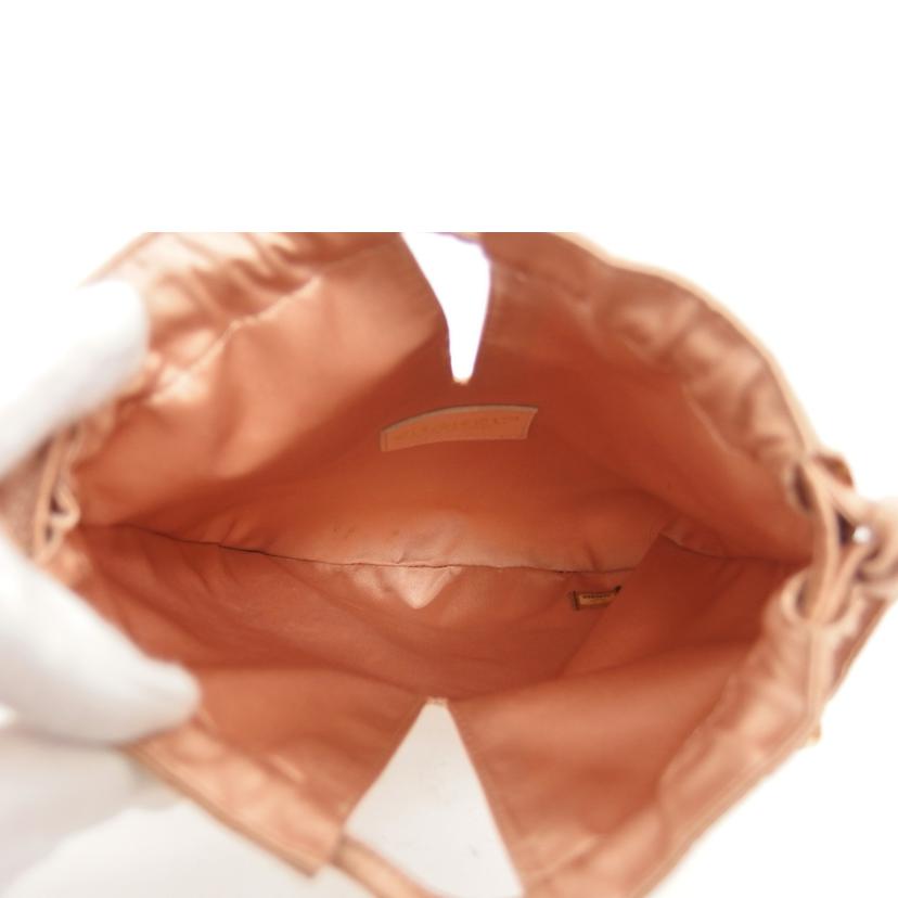 CHANEL シャネル/ロゴ/ナイロン巾着ポーチ/ショルダーバッグ/ピンクベージュ//7252855/Bランク/04