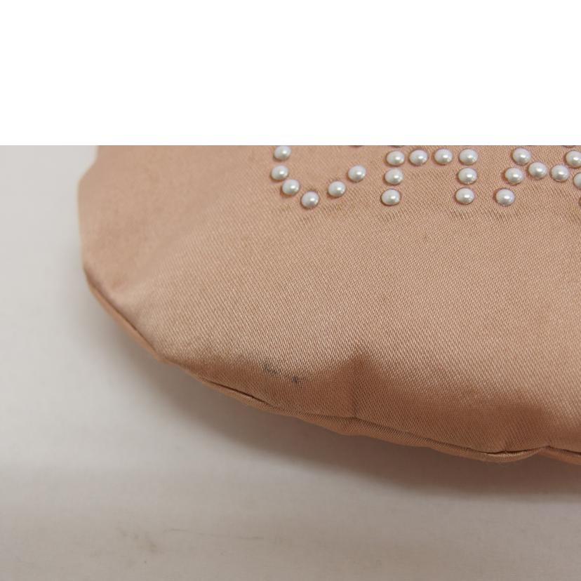 CHANEL シャネル/ロゴ/ナイロン巾着ポーチ/ショルダーバッグ/ピンクベージュ//7252855/Bランク/04