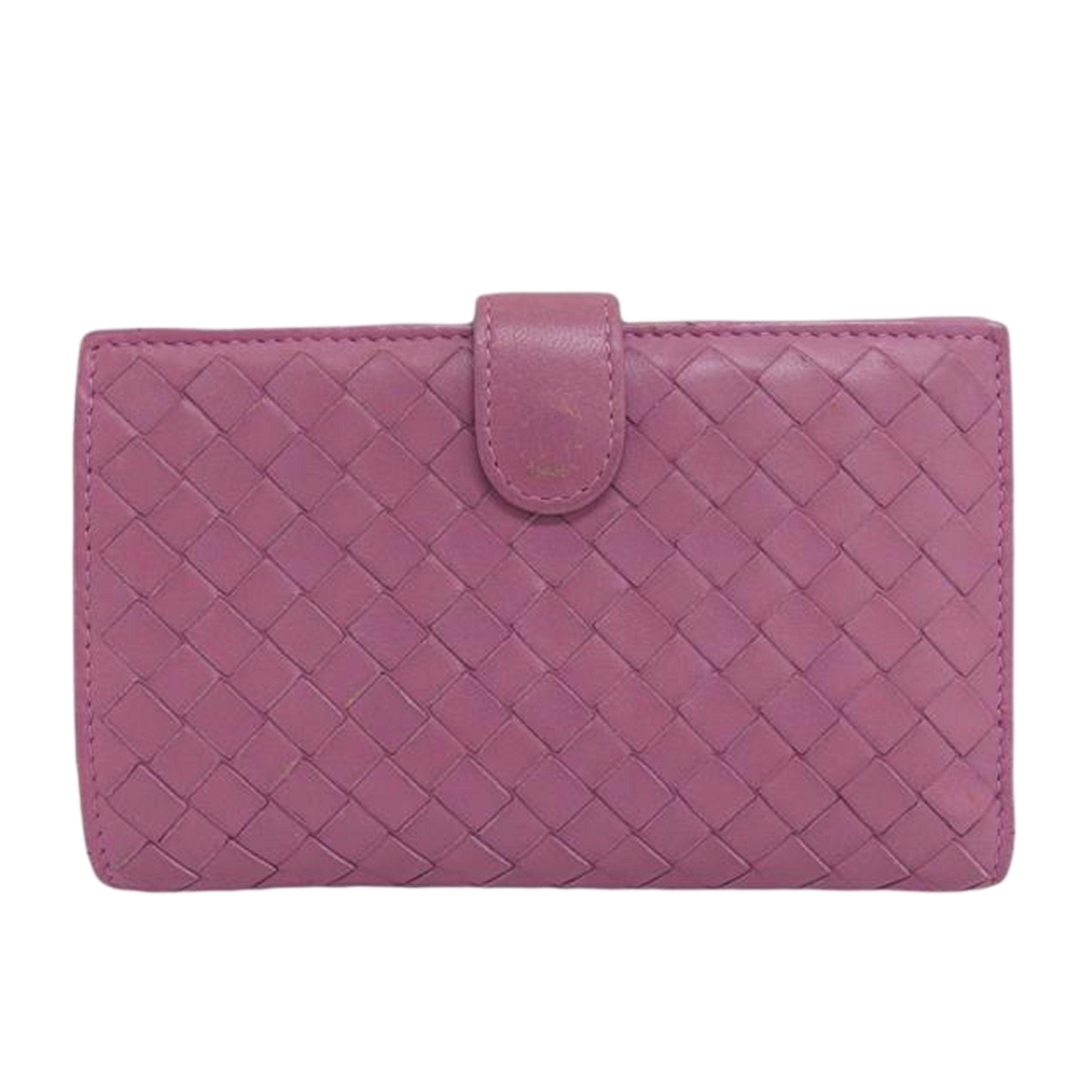 BOTTEGA VENETA ボッテガヴェネタ/イントレチャート/二つ折り財布/ピンクパール//B07044878X/Bランク/04
