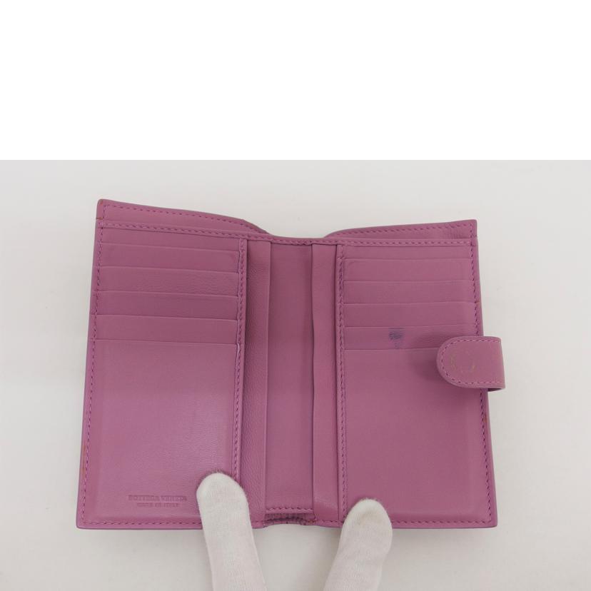 BOTTEGA VENETA ボッテガヴェネタ/イントレチャート/二つ折り財布/ピンクパール//B07044878X/Bランク/04