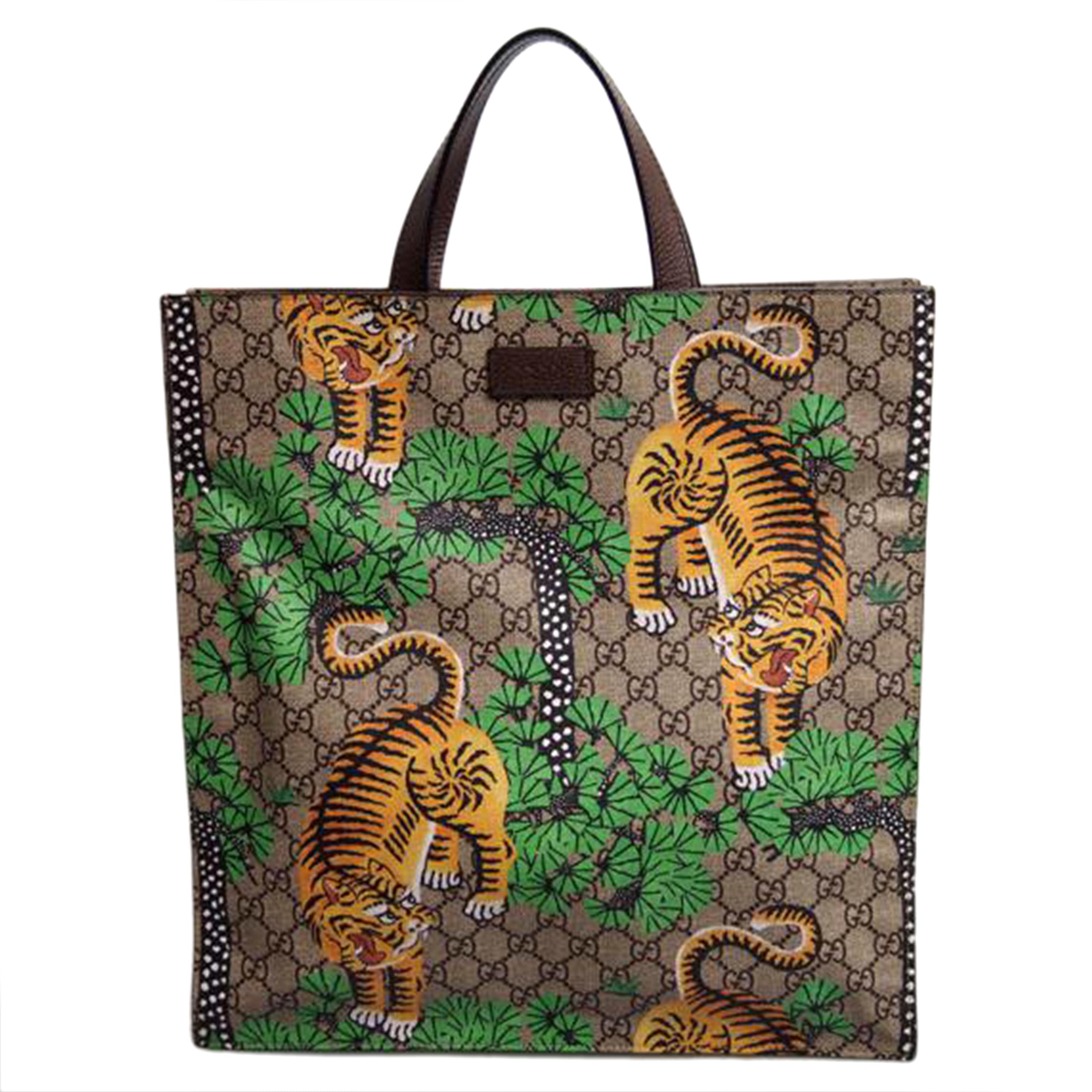 GUCCI グッチ/ベンガルタイガープリントソフトGGスプリーム2WAYトートバッグ/450950//525040/Aランク/76