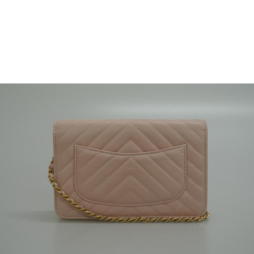 CHANEL シャネル/Vステッチマトラッセ チェーンショルダーウォレット ピンク//22984504/Aランク/87