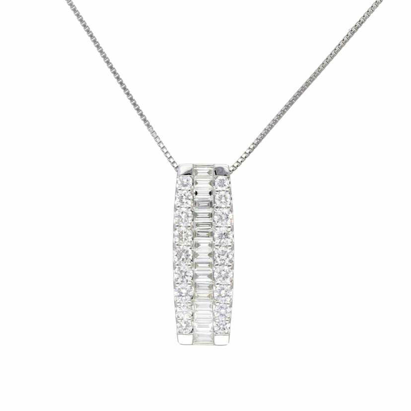 / ◎PT900/850ダイヤネックレス2.00ct//Aランク/75