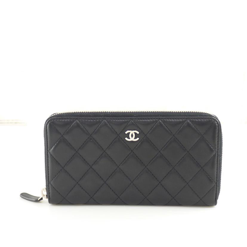 CHANEL シャネル/ラウンドファスナー長財布 ラムスキン//22593281/Aランク/64