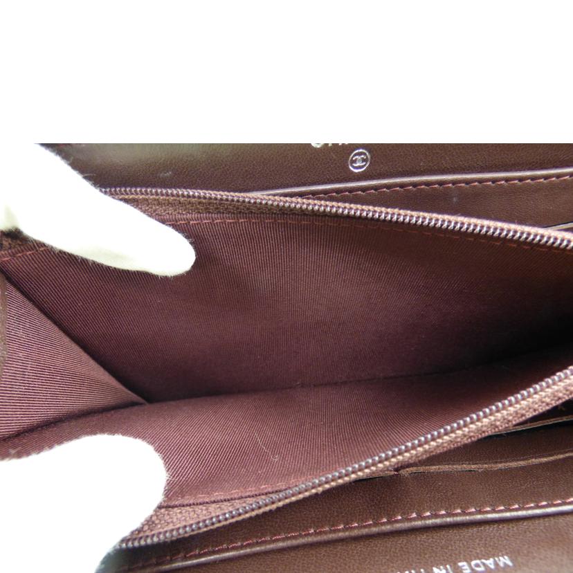 CHANEL シャネル/ラウンドファスナー長財布 ラムスキン//22593281/Aランク/64