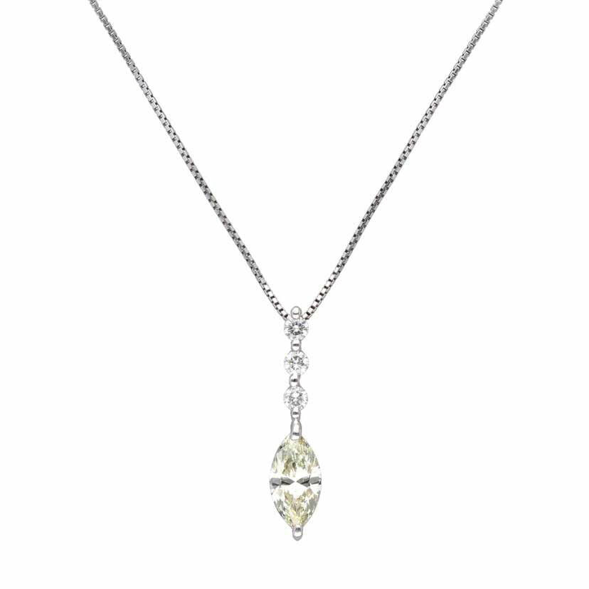 /◎ PT900/850ダイヤネックレス1.013/0.18ct//Aランク/75