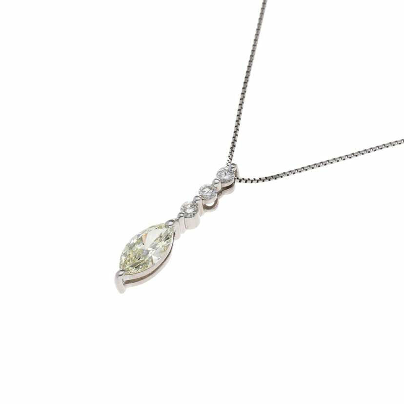 /◎ PT900/850ダイヤネックレス1.013/0.18ct//Aランク/75