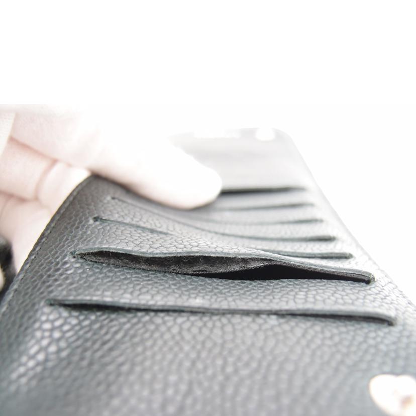 CHANEL シャネル 長財布 ラウンドファスナー 二つ折り/キャビアスキンマトラッセ長財布/ブラック//10828089/ABランク/69