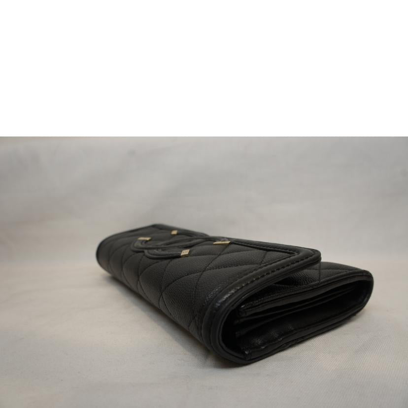 CHANEL シャネル/CCフィリグリーキャビアスキンロングウォレット/A84448//29679789/ABランク/92
