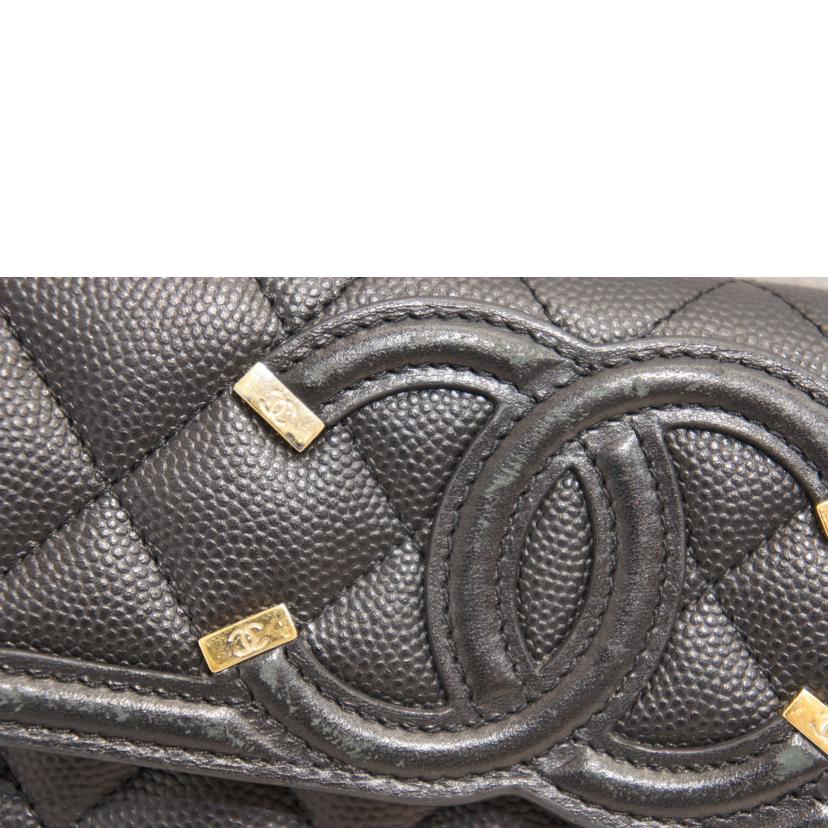 CHANEL シャネル/CCフィリグリーキャビアスキンロングウォレット/A84448//29679789/ABランク/92