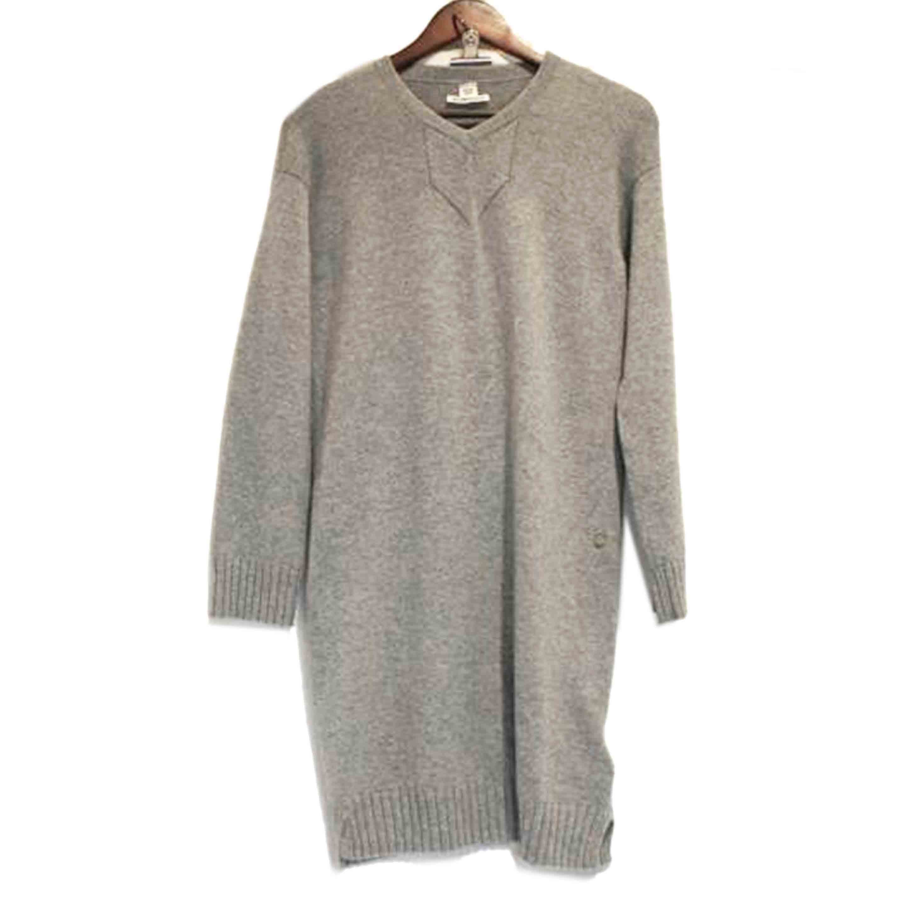 HERMES エルメス/イギリス製カシミヤ100%ニットワンピグレー//ABランク/92
