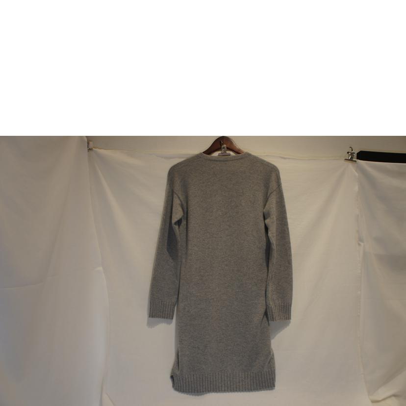 HERMES エルメス/イギリス製カシミヤ100%ニットワンピグレー//ABランク/92