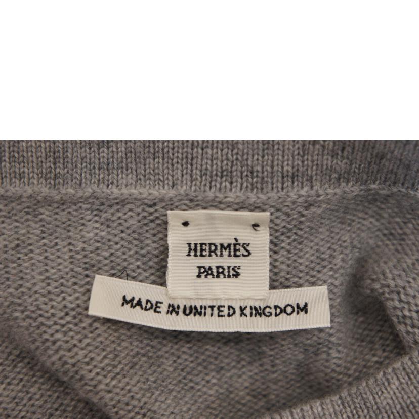 HERMES エルメス/イギリス製カシミヤ100%ニットワンピグレー//ABランク/92