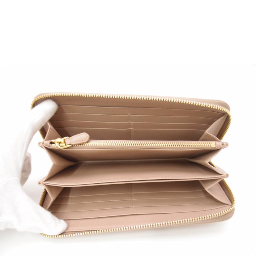 PRADA プラダ/サフィアーノレザー・ラウンドファスナー長財布/ベージュ/1ML506//42/ABランク/69