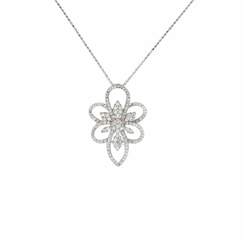 / K18WGダイヤネックレス1.00ct//Aランク/75