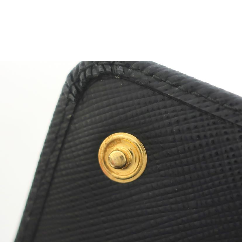 PRADA プラダ/サフィアーノ 二つ折り長財布 パスケース付き ブラック/1MH132//Aランク/65