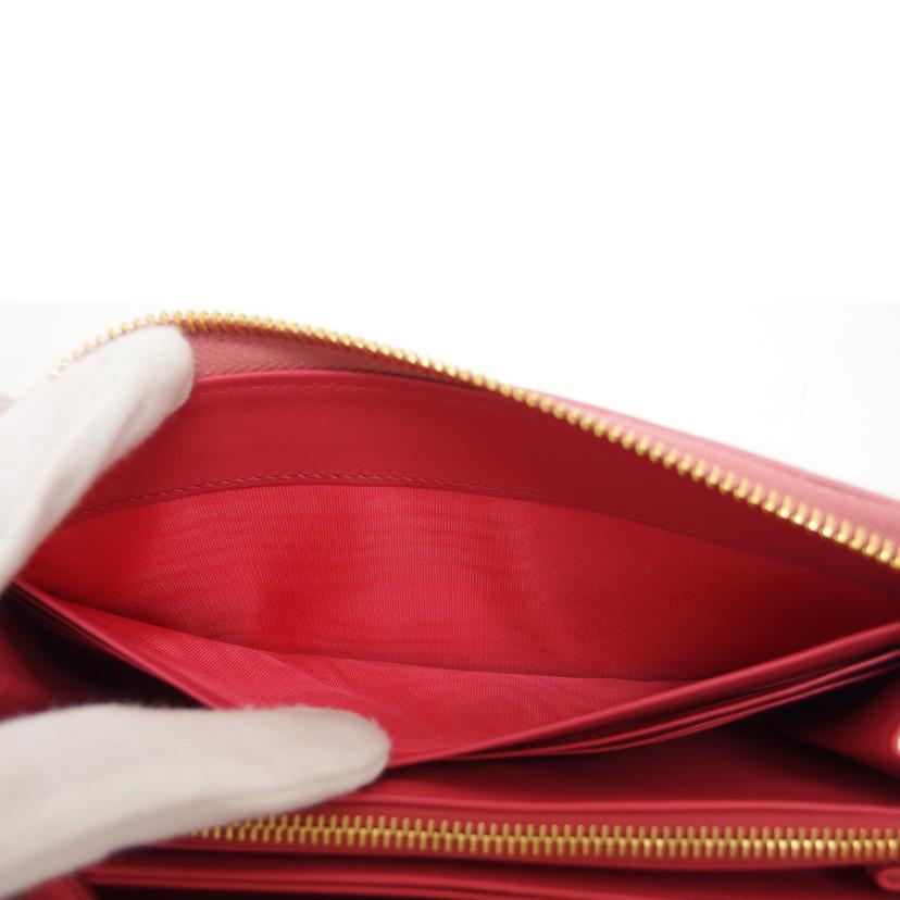 PRADA プラダ/サフィアーノ/リボン/ラウンドファスナー長財布/ピンク/1ML506//12N/Aランク/04