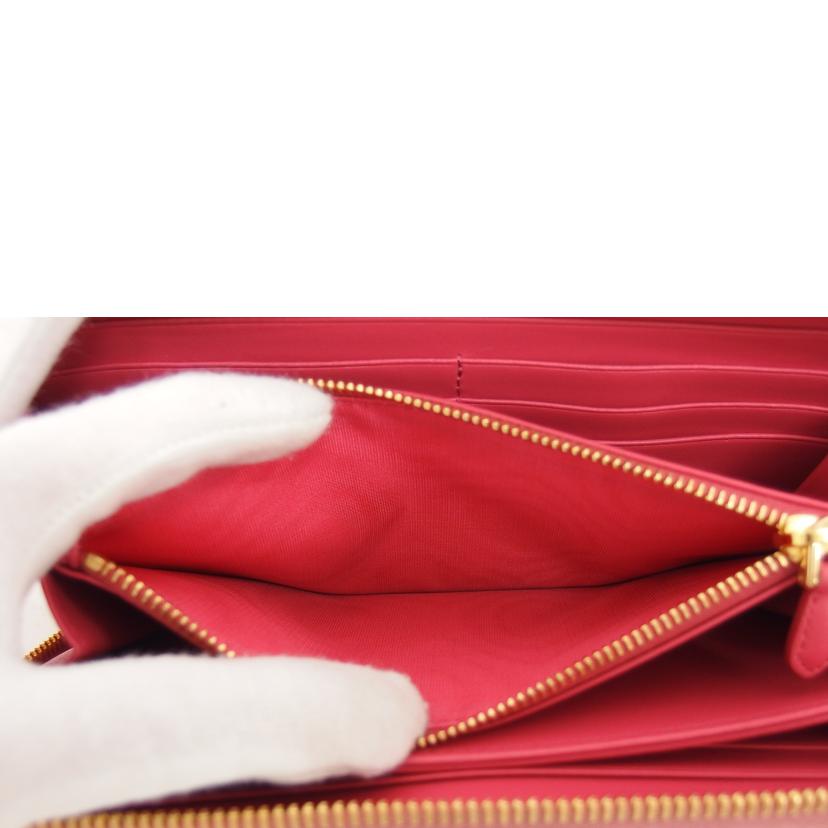 PRADA プラダ/サフィアーノ/リボン/ラウンドファスナー長財布/ピンク/1ML506//12N/Aランク/04