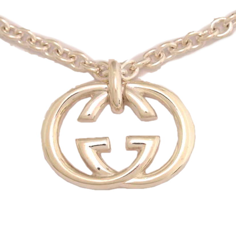 GUCCI グッチ/インターロッキングGシルバーネックレス//Bランク/76