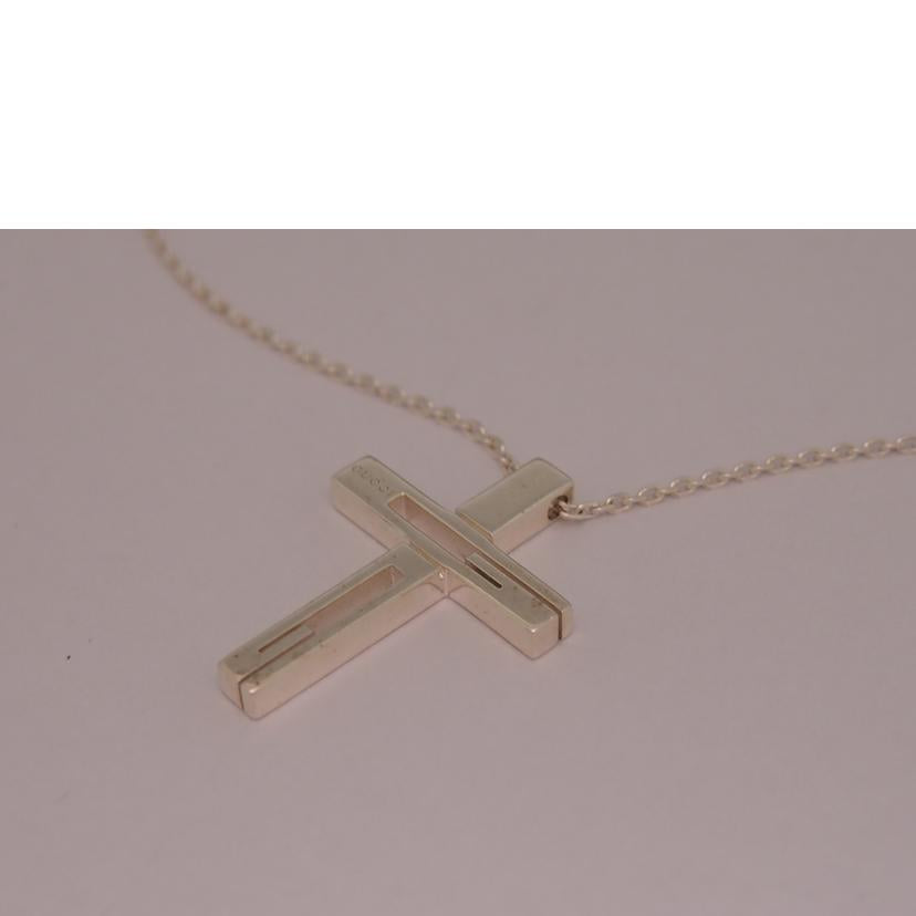 GUCCI グッチ/クロスシルバーネックレス//BCランク/76