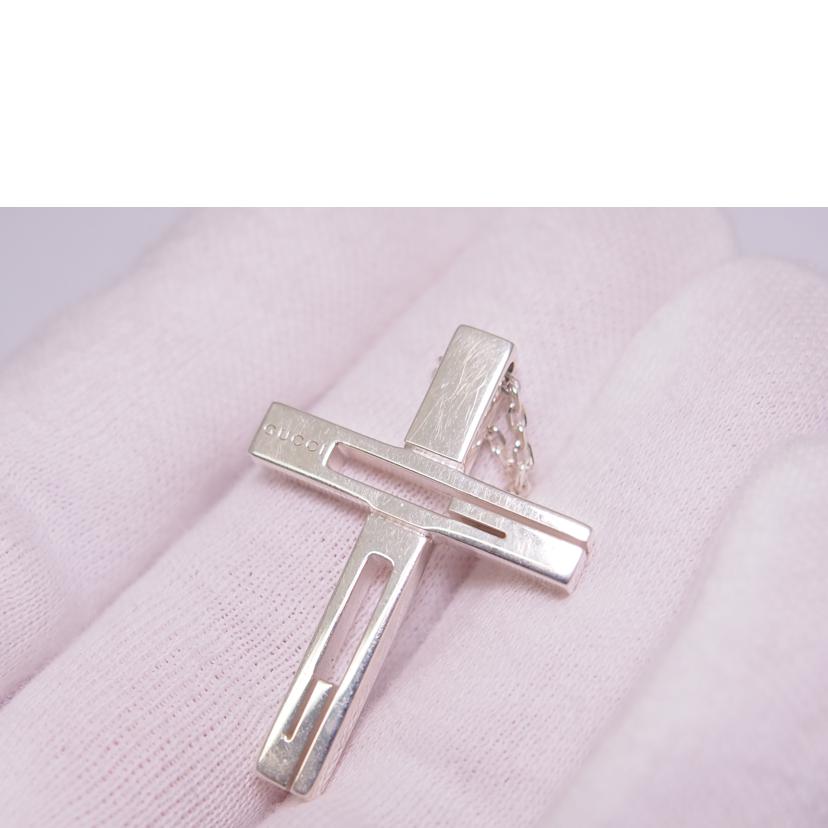 GUCCI グッチ/クロスシルバーネックレス//BCランク/76