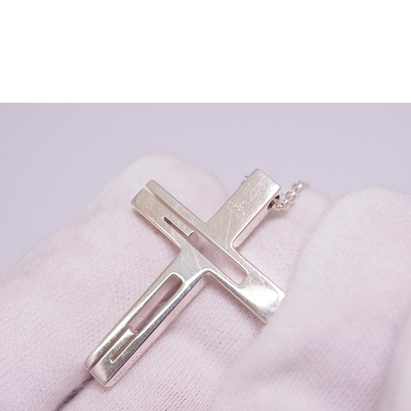 GUCCI グッチ/クロスシルバーネックレス//BCランク/76