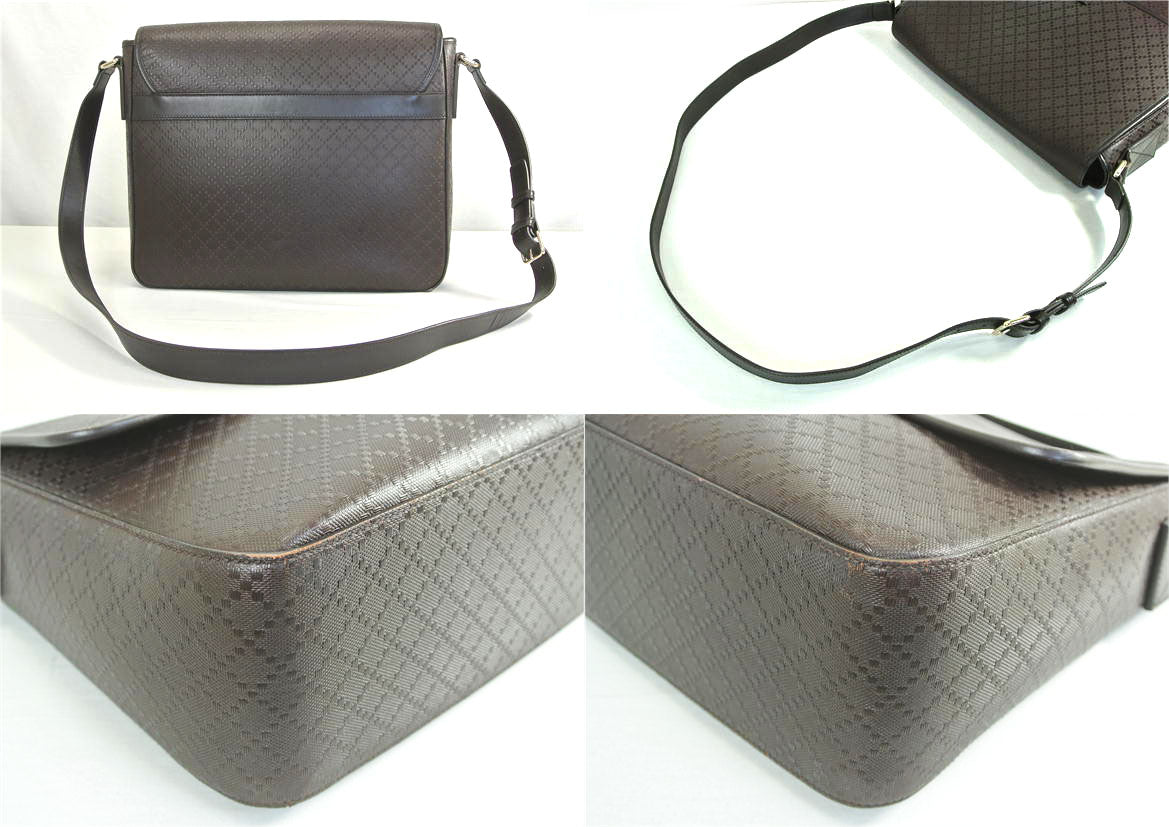 GUCCI グッチ /ディアマンテ レザー ショルダーバッグ / 355333 ・001998 /ブラウン/ABランク/51
