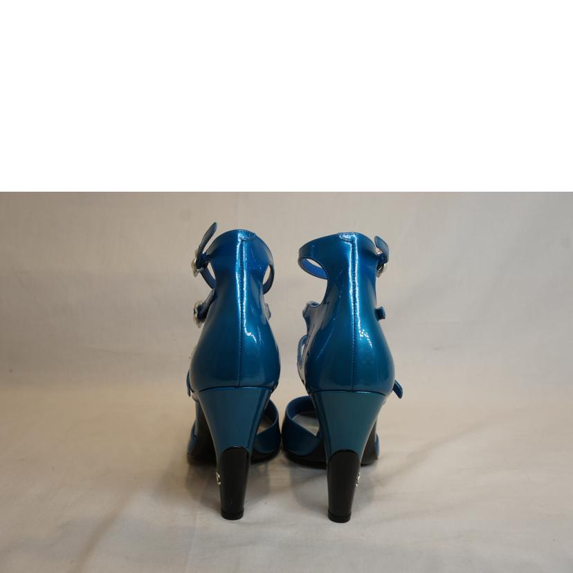 CHANEL シャネル/カミリアエナメルサンダルブルー//ABランク/92