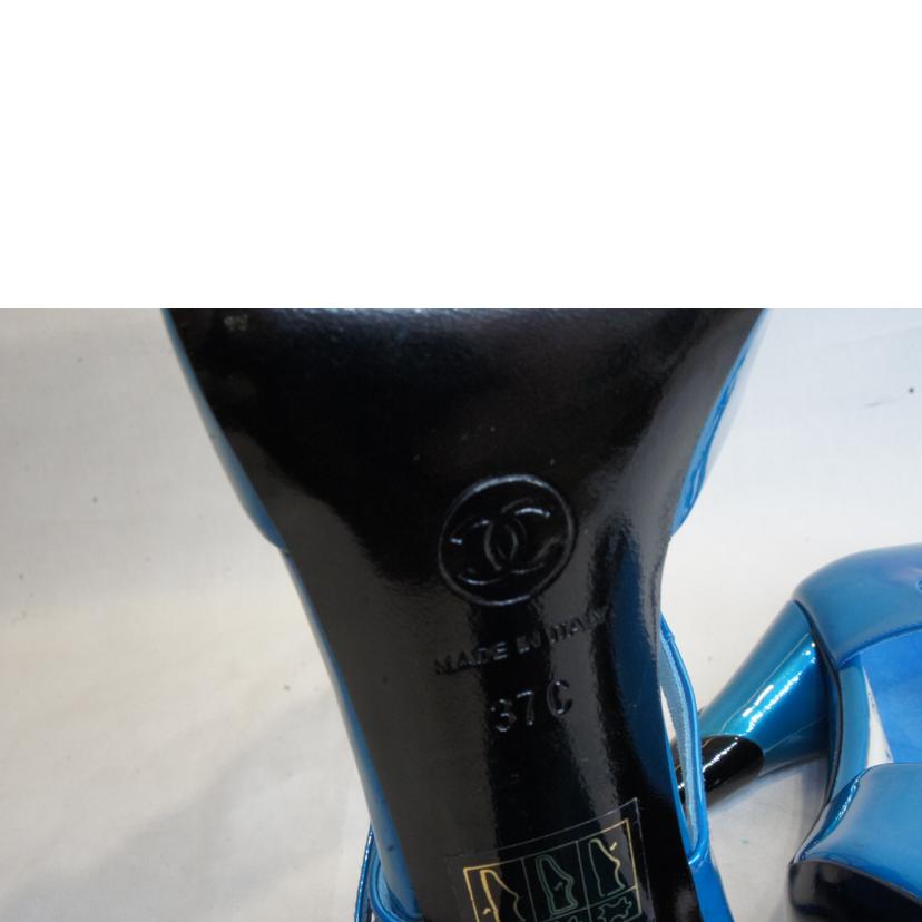 CHANEL シャネル/カミリアエナメルサンダルブルー//ABランク/92