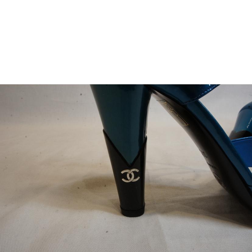 CHANEL シャネル/カミリアエナメルサンダルブルー//ABランク/92