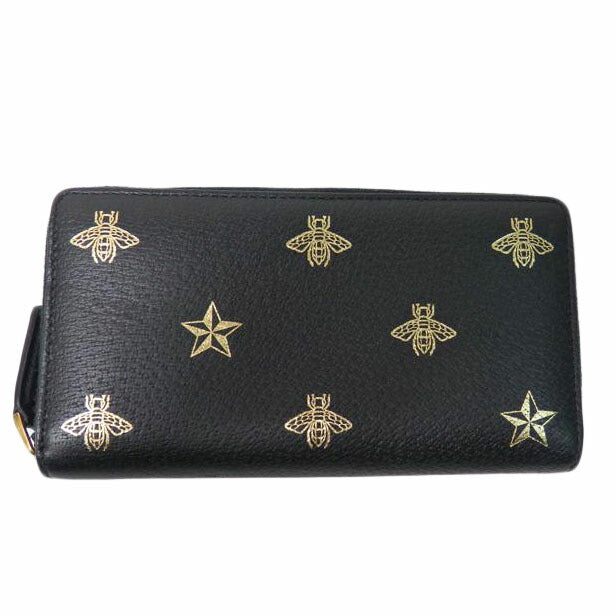 GUCCI グッチ/ビー&スター/ラウンドファスナー長財布/黒/495062//2149/ABランク/84