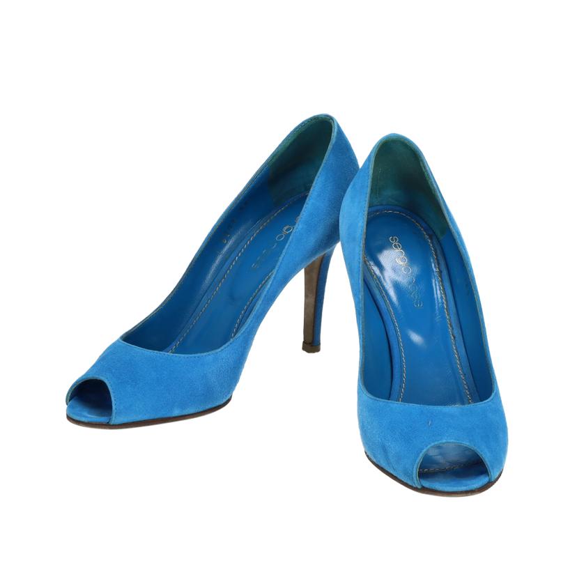 Sergio Rossi セルジオロッシ/ヒールスゥエードオープンパンプス BLU//Bランク/75