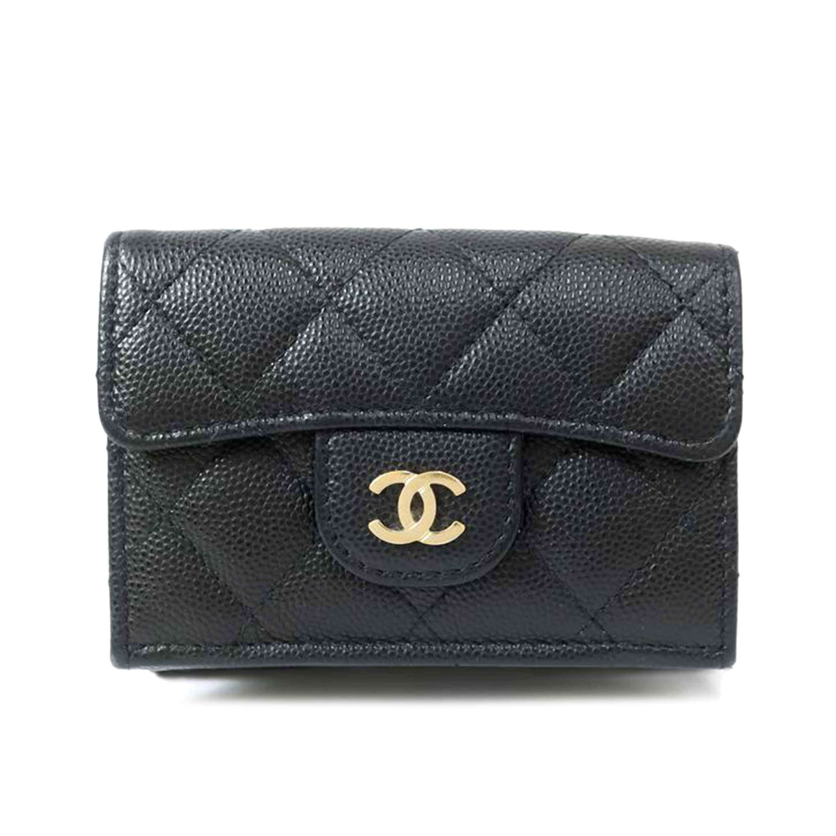 CHANEL シャネル/スモールフラップウォレット 三つ折り財布 ブラック ミニ財布//315*****/ABランク/65