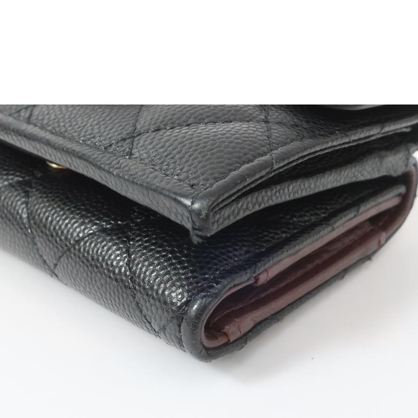 CHANEL シャネル/スモールフラップウォレット 三つ折り財布 ブラック ミニ財布//315*****/ABランク/65